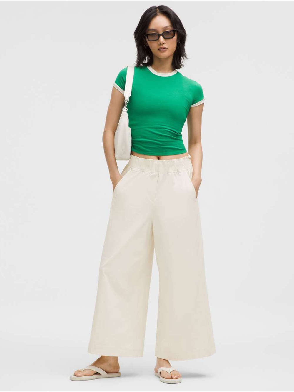 Lululemon Stretch Woven Ruffle-Waist Wide-Leg Cropped Pant - Picture 2 of 11
